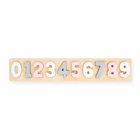Jollein Kinder Holz Zahlenpuzzle Steckspiel Rosa 105-001-65335